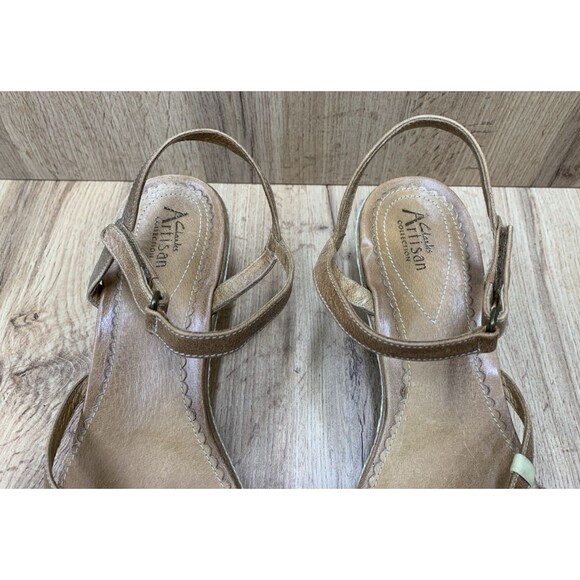 Clarks Artisan Collection Women's Espadrille Wedge Sandals Hook & Loop Brown 12M - Picture 8 of 16